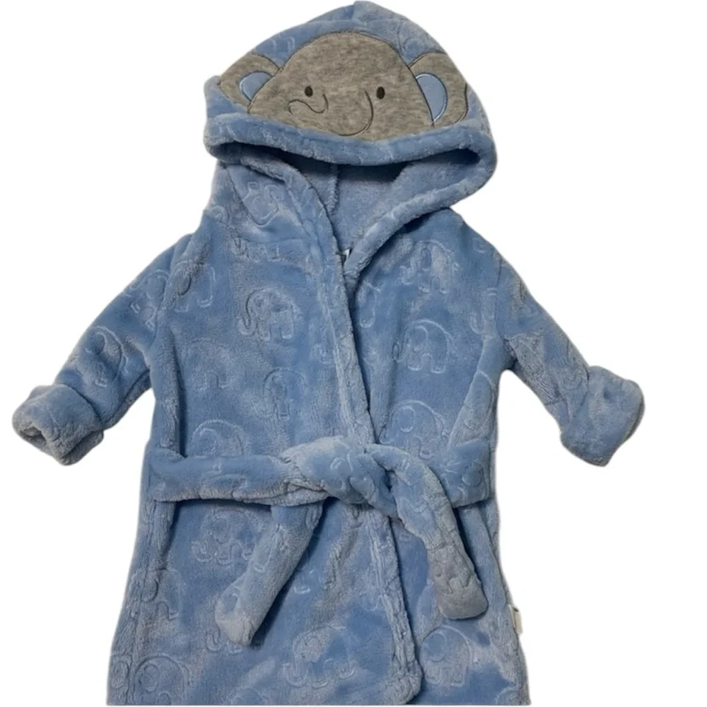 Duck Duck Goose Blue Elephant Baby Bath Robe 0-9 Months